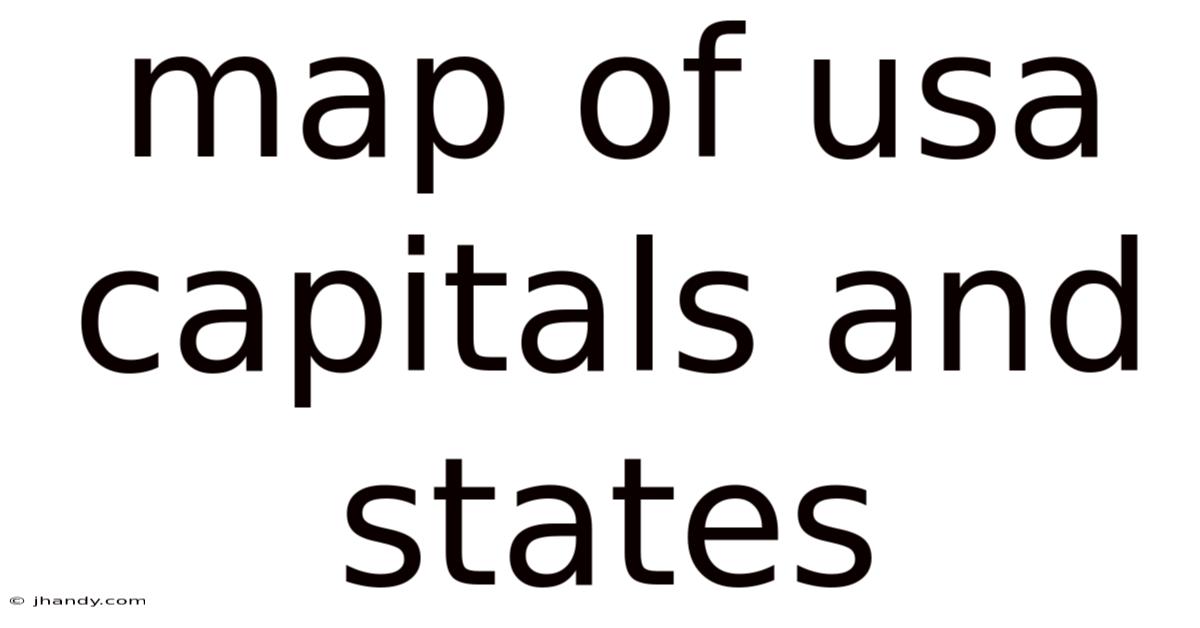 Map Of Usa Capitals And States